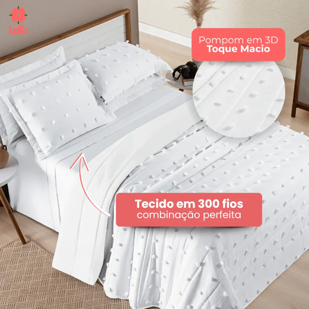 Cobre Leito Poppy Pompom